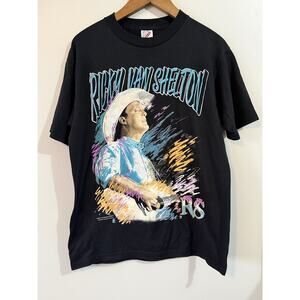 Ricky Van Shelton Band Concert Tee T-Shirt Size M 90's Vintage